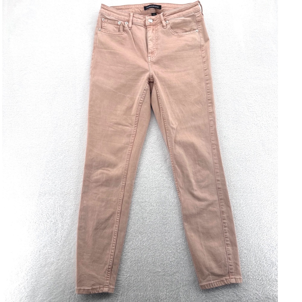 Calvin Klein Womens Skinny Jeans 4 Blush Pink Stretch Denim Pants